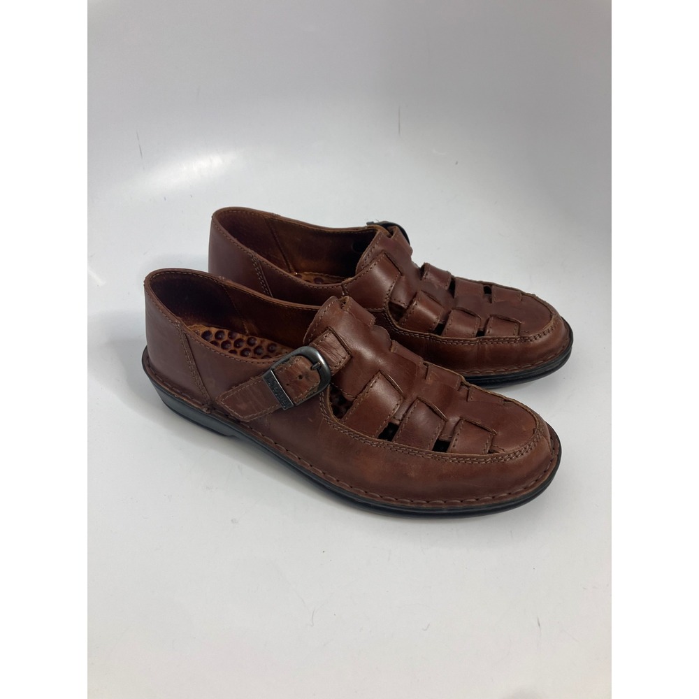 Josef Seibel Fisherman Sandals Womens 37 Brown Excellent Leather Air Massage
